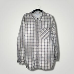 Columbia Insect Blocker Shirt Men's Large Button Plaid Camp Fishing XXL